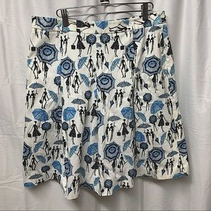 Grace Elements | cotton skirt white and blue silhouette pattern 14